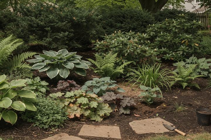 Before and after shade garden planting thumbnail