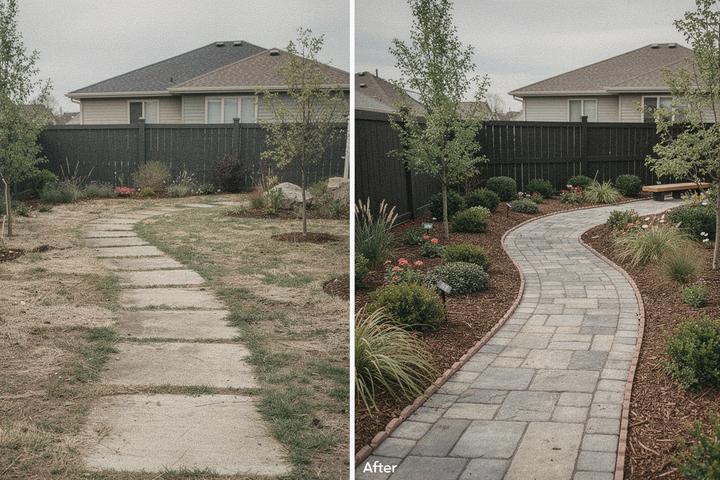 Before and after outdoor layout transformation thumbnail